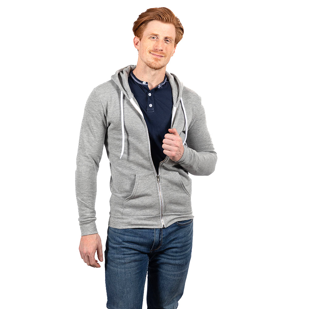 Varsity Grey Heather Salt & Pepper Full Zip Hoodie