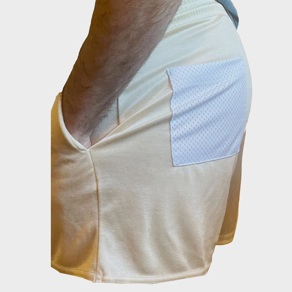 White-Gold 5&quot; Micro-Mesh Active Sweat Shorts - Made In USA