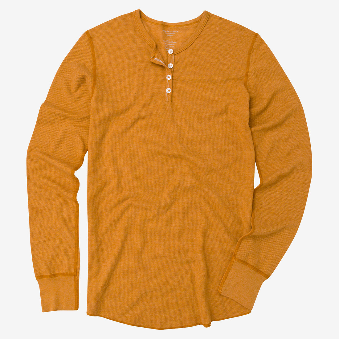 Baby Thermal Long Sleeve Henley In Gold - Made In USA