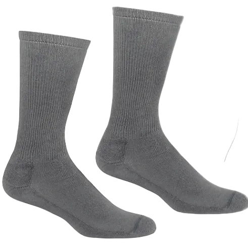Solid Ribbed Crew Sock in Asphalt Gray - Made in USA