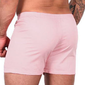 "KYLE" - Solid Pink Slim-Cut Boxer Short - Made In USA