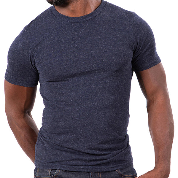 "ARCHER": Blue Marled Tri Blend T-Shirt