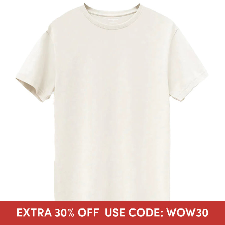 Natural Cream Supima Cotton T-Shirt (SIZE XL & XXL)