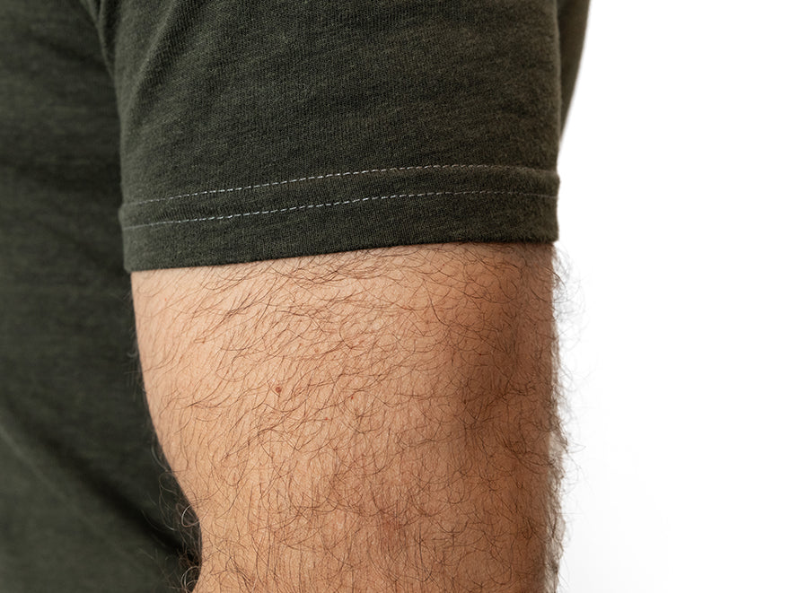 The "Driver" Tri-Blend Polo T-Shirt In Dark Army Green