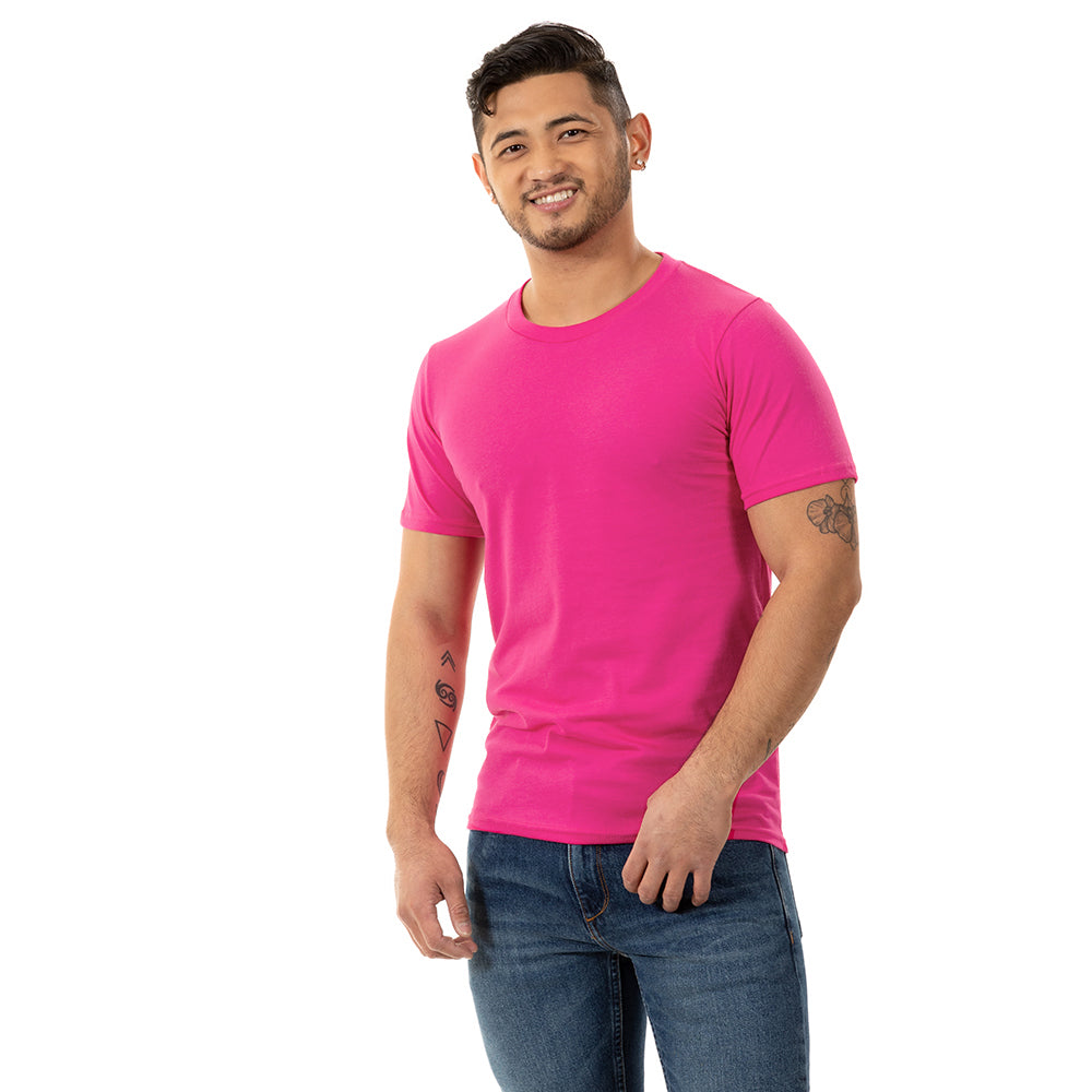 "Kicker" : Hot Pink Cotton T-Shirt