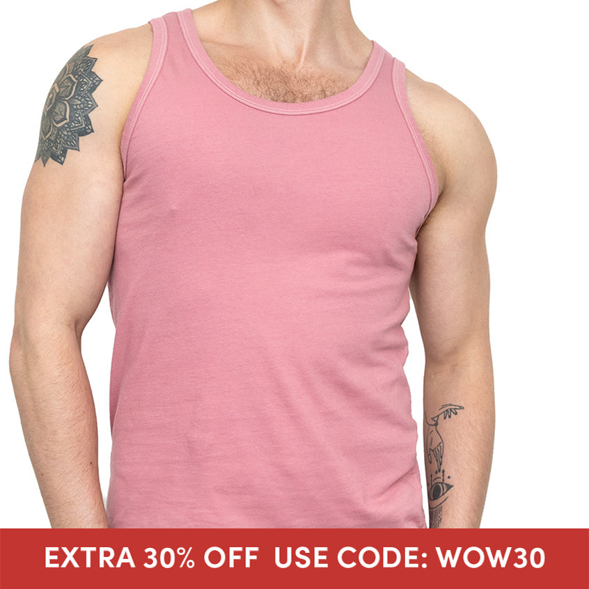 The "Bruiser" Cotton Tank Top in Spring Pink