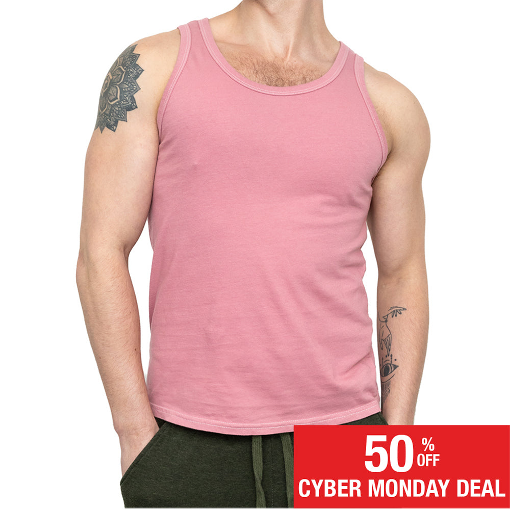 The "Bruiser" Cotton Tank Top in Spring Pink (Size XL)