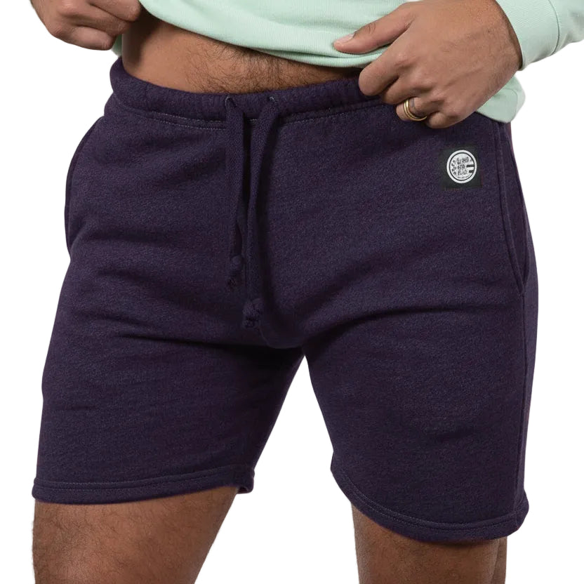WAITLIST SIGN UP/MAY SHIP: The Cruiser French Terry 5" Varsity Sweat Shorts in Black Cherry Purple - Made In USA