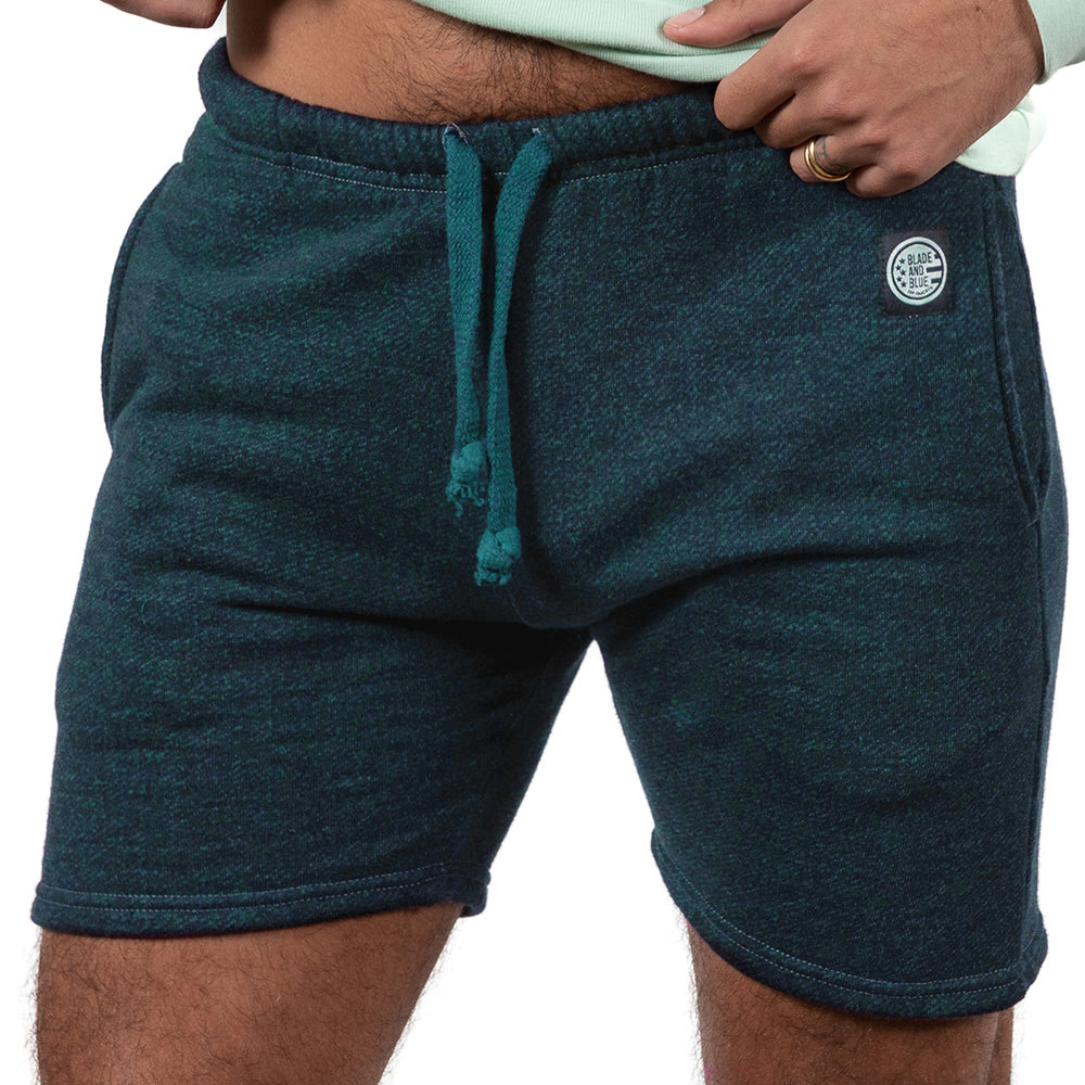The Cruiser French Terry 5" Varsity Sweat Shorts in Crystal Teal Blue - Made In USA