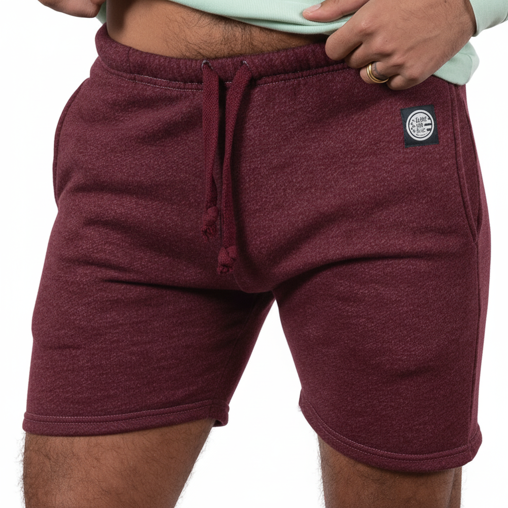 WAITLIST SIGN UP/MAY SHIP: The Cruiser French Terry 5" Varsity Sweat Shorts in Red Wine - Made In USA