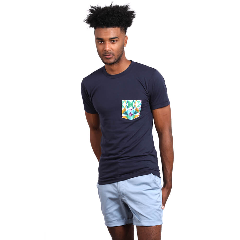 Light Blue Cotton Stretch Twill Shorts - Made in USA