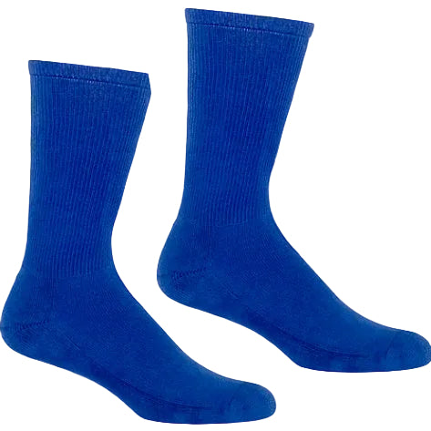 Solid Ribbed Crew Sock in Royal Blue - Made in USA