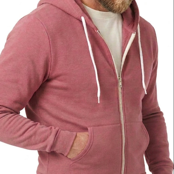 The "Starter" Full Zip 50/50 Hoodie in Red Wine