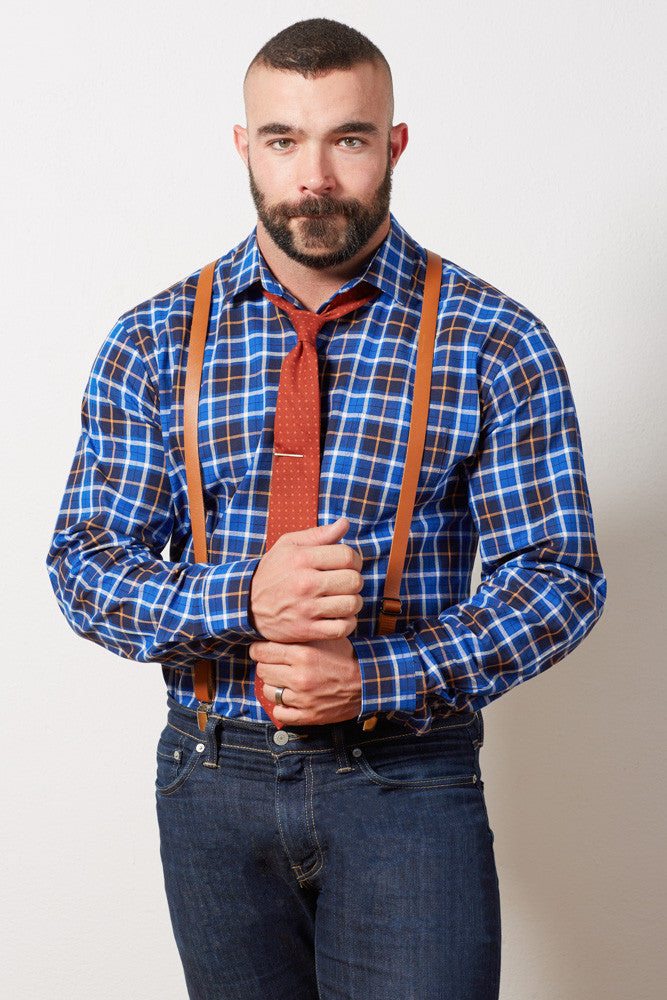 Tan Leather Suspenders