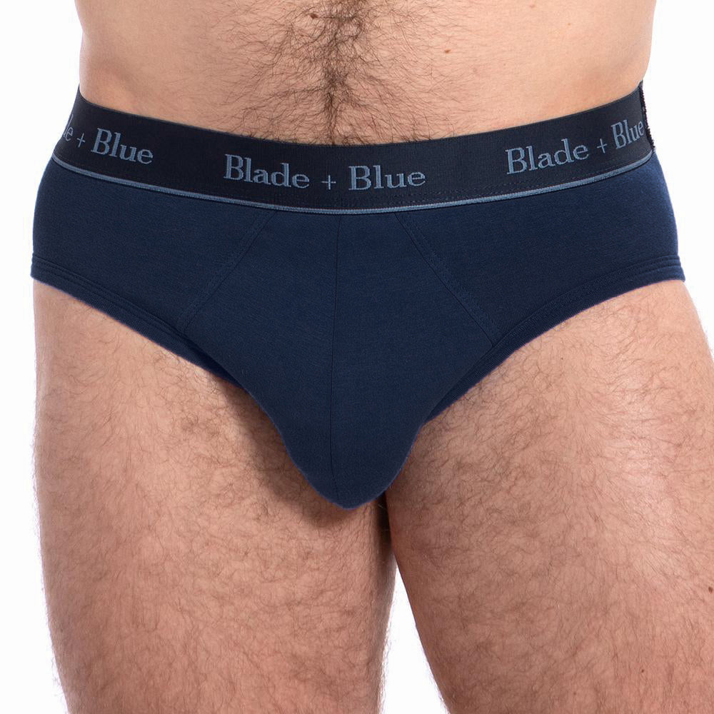 Navy Blue Low Rise Brief Underwear Made In USA Blade + Blue