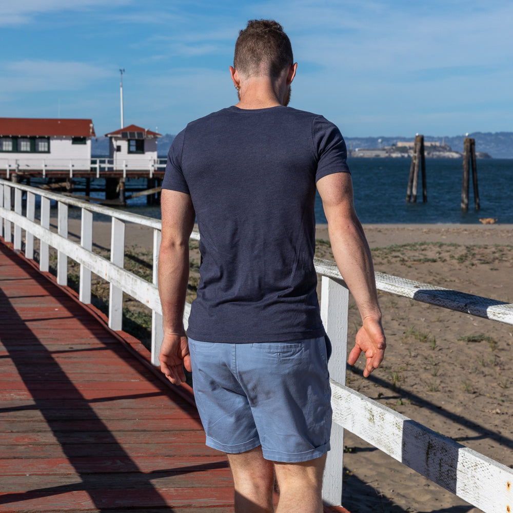 Provincetown Navy Blue Lounging Merman Tee - Made In USA