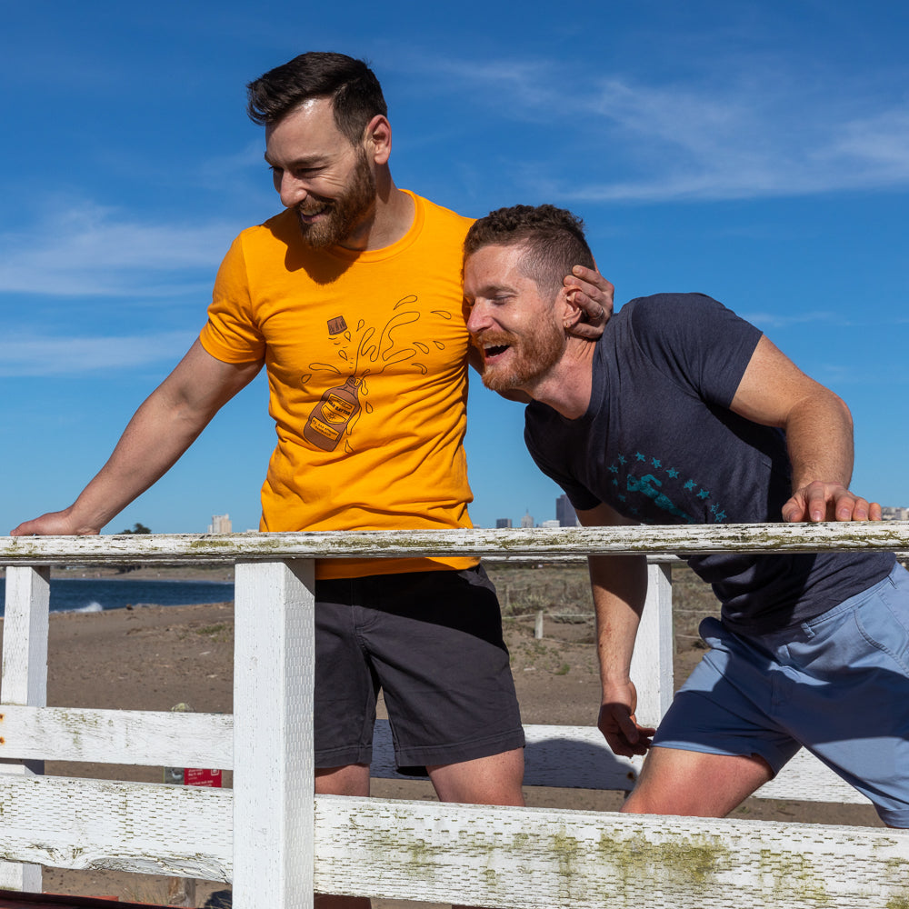 Provincetown Navy Blue Lounging Merman Tee - Made In USA