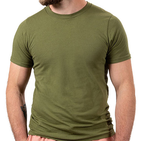 Cotton round neck green tee