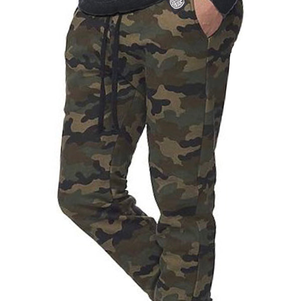 Olive Green Camouflage Jogger Sweatpants - Made in USA