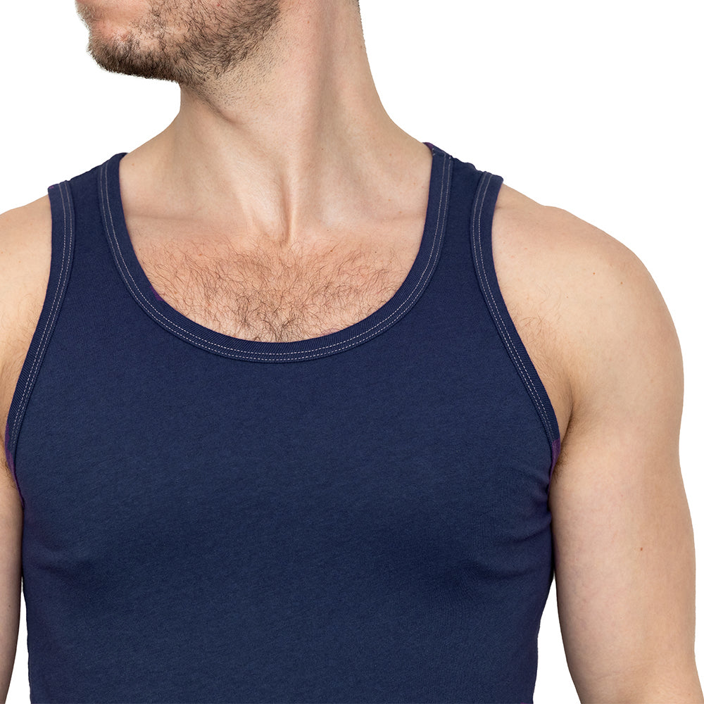 The "Bruiser" Cotton Tank Top in Navy Blue