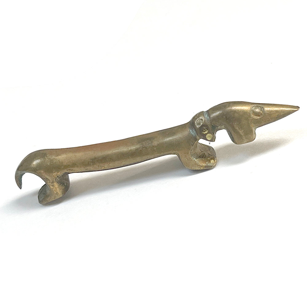 Vintage Dachshund Brass Bottle Opener