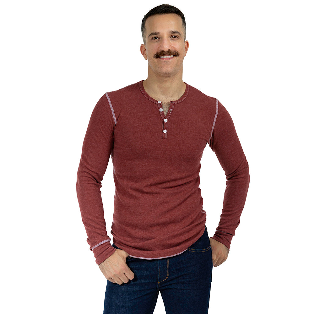 Cinammon Baby Thermal Long Sleeve Henley Shirt