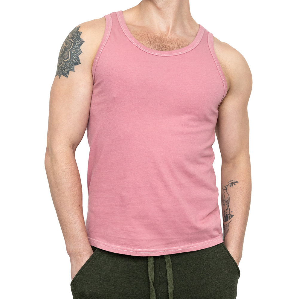 The "Bruiser" Cotton Tank Top in Spring Pink (L & XL)