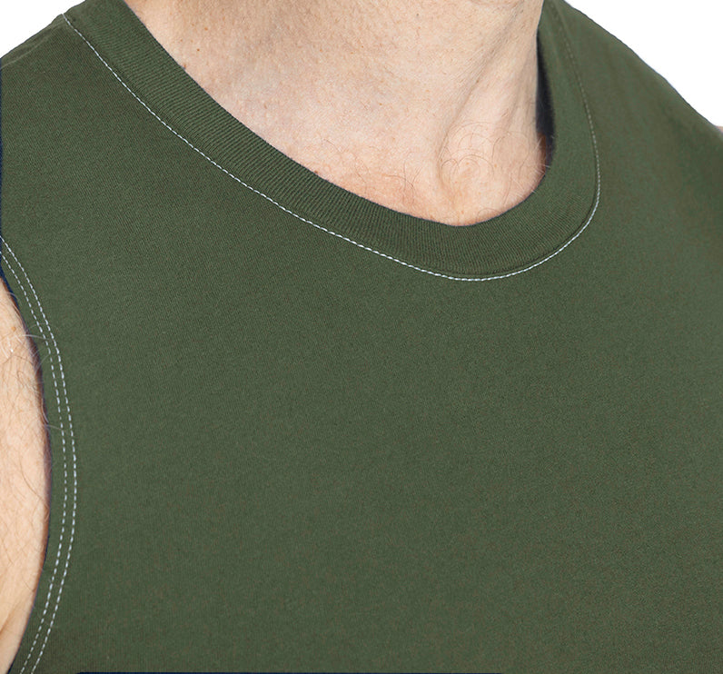 The &quot;Striker&quot; Cotton Muscle Tank Top in Army Green