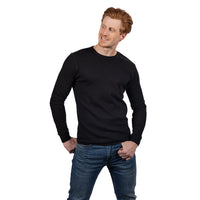 Black Long Sleeve Baby Thermal Tee - Made In USA