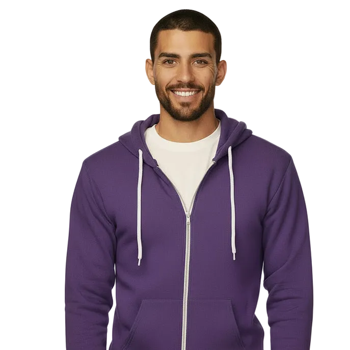 The "Starter" Full Zip 50/50 Hoodie in Varsity Purple