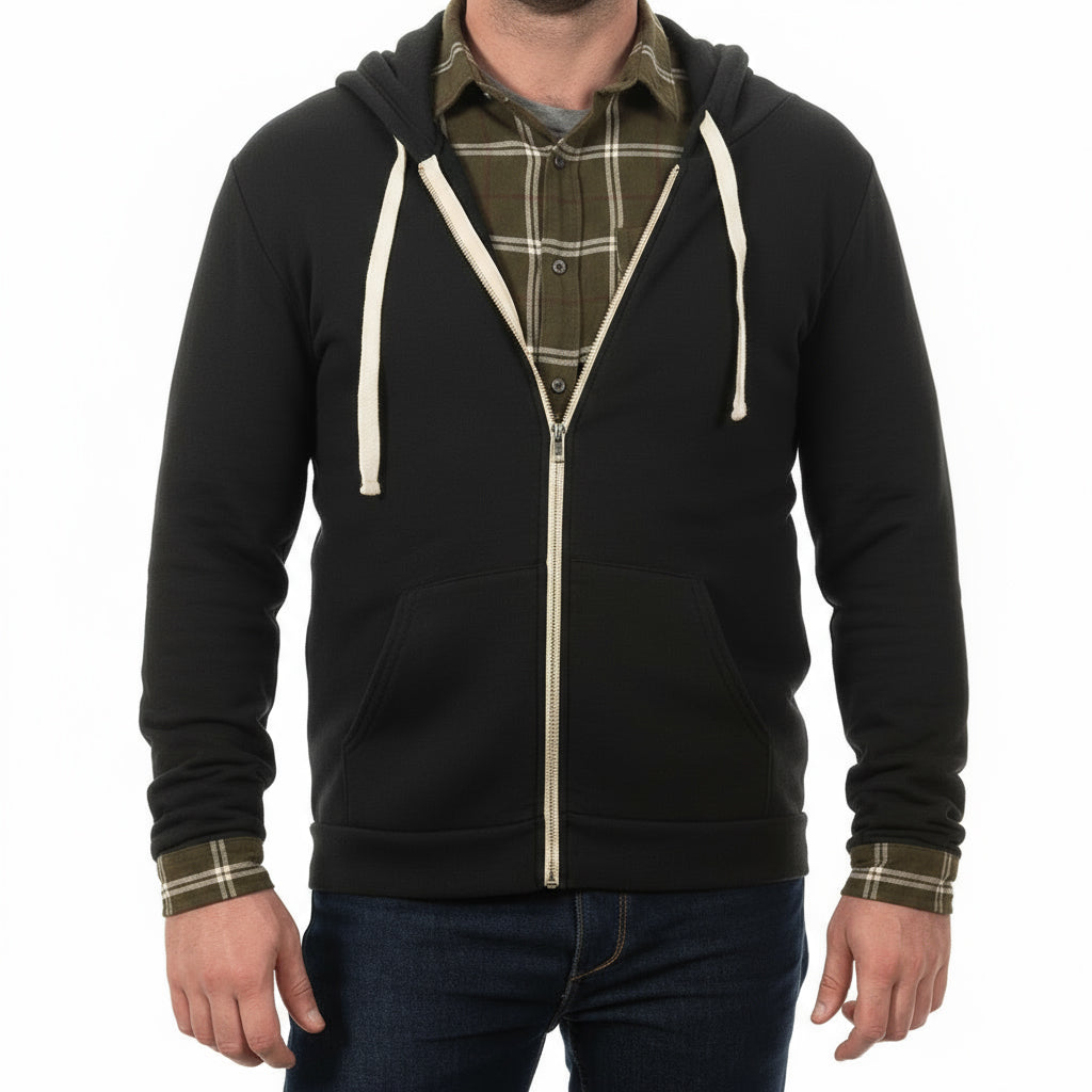 Black Tri-Blend Heather Full Zip Hoodie