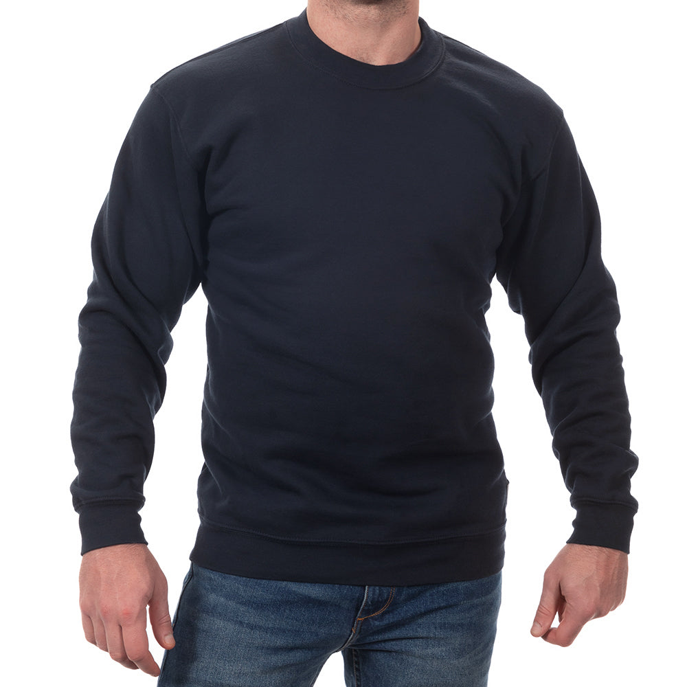 Navy Blue Heavy Weight Worker-Wear Inspired Crewneck Sweatshirt - Made in USA