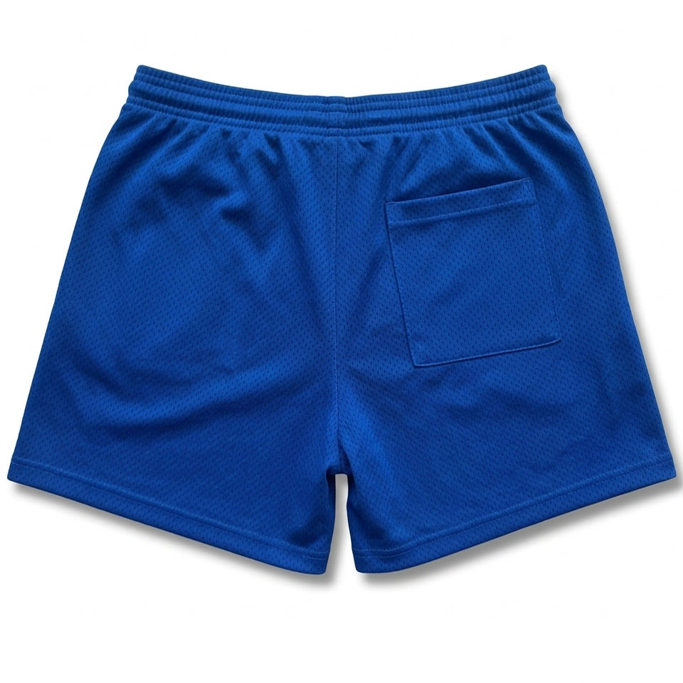 The Fender: Open Mesh 5" Basketball Shorts in Royal Blue - Made In USA