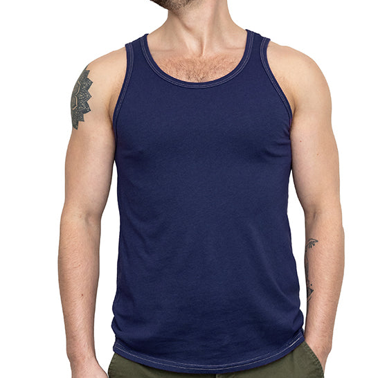 The "Bruiser" Cotton Tank Top in Navy Blue