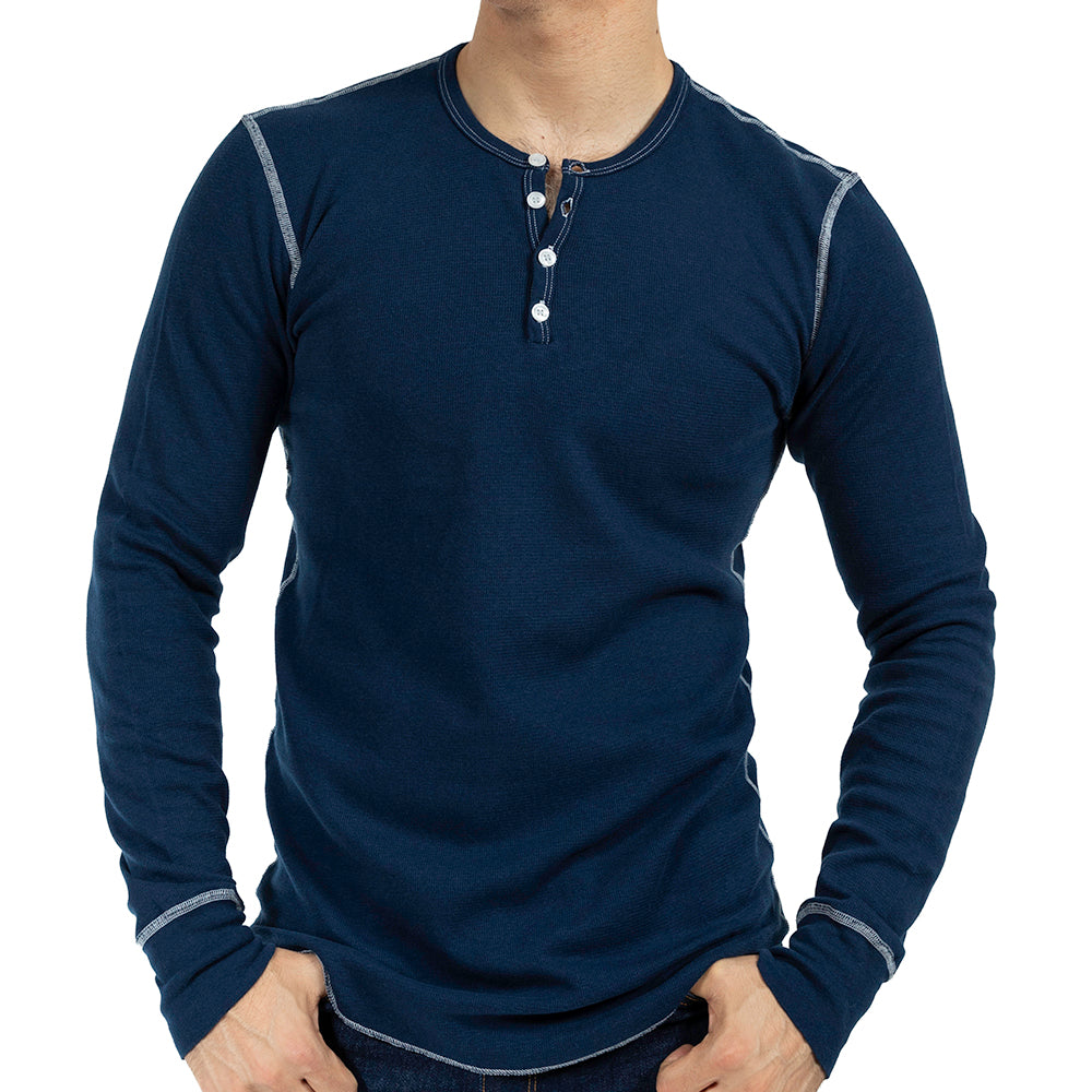 Sailor Navy Baby Thermal Long Sleeve Henley Shirt