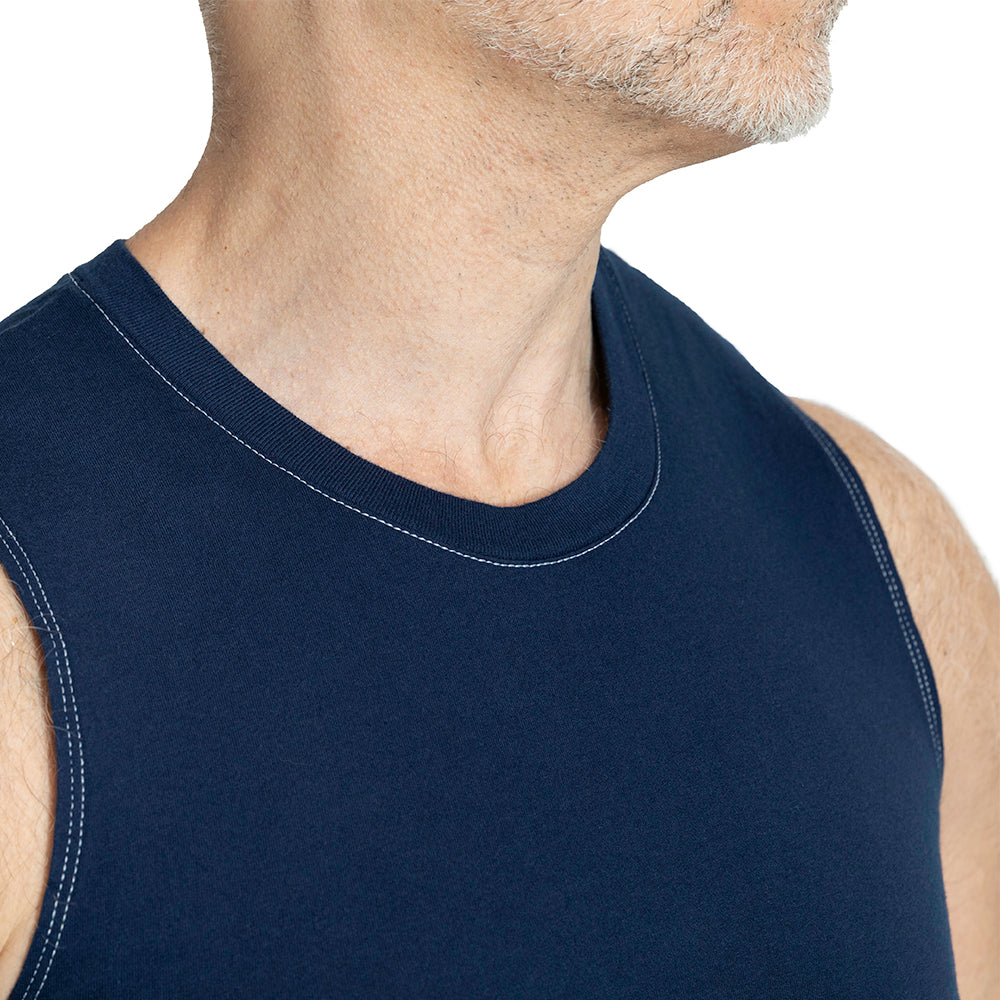 The &quot;Striker&quot; Cotton Muscle Tank Top in Navy Blue