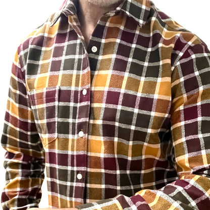 GIFT SET in Ginger, Burgundy &amp; Olive: Flannel, Hat &amp; Socks