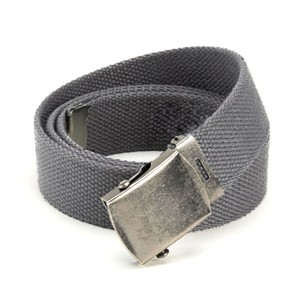 Light Grey Cotton Web Military Belt - Made In USA