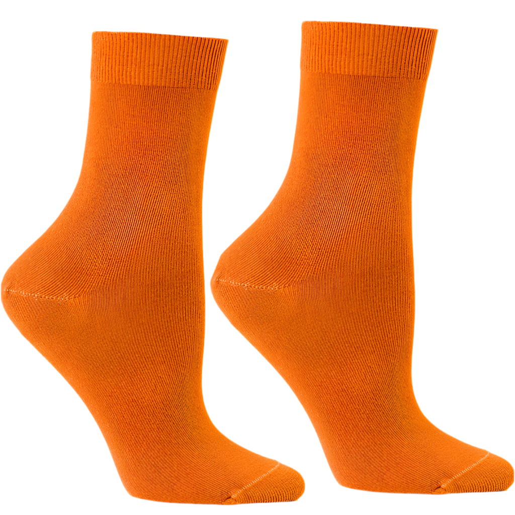 Florida Orange Cotton Short Calf-Sock