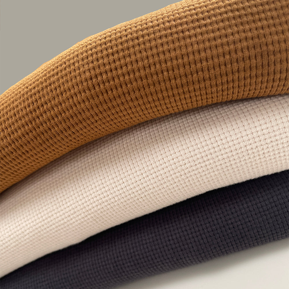 Heavyweight Cotton Army Surplus Sweater Stitch Crewneck in Cream