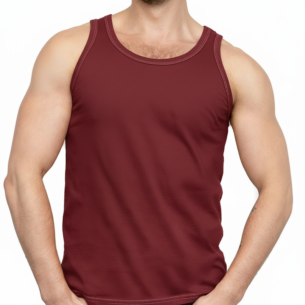 The "Bruiser" Cotton Tank Top in Red Wine
