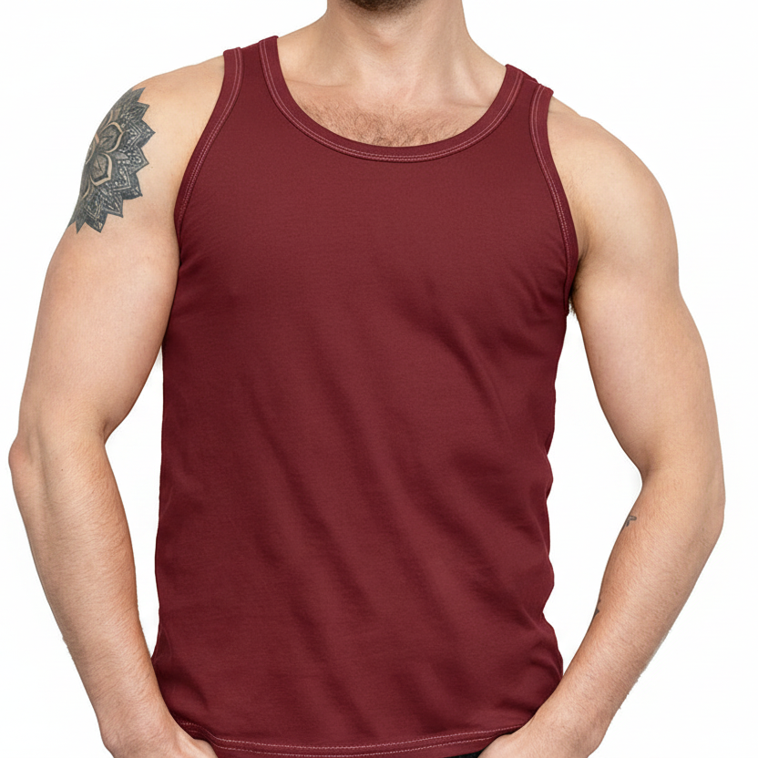 The "Bruiser" Cotton Tank Top in Red Wine