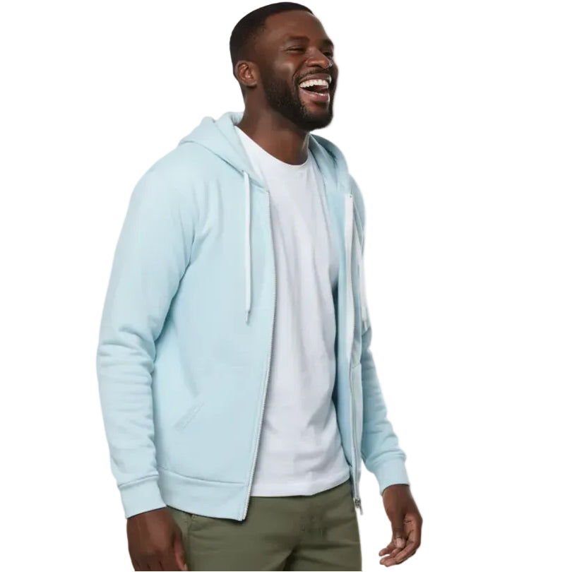 The "Starter" Full Zip 50/50 Hoodie in Arctic Blue