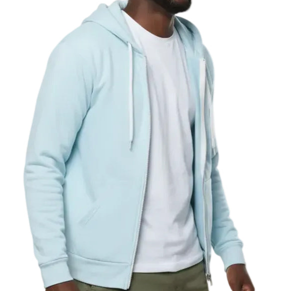 The "Starter" Full Zip 50/50 Hoodie in Arctic Blue