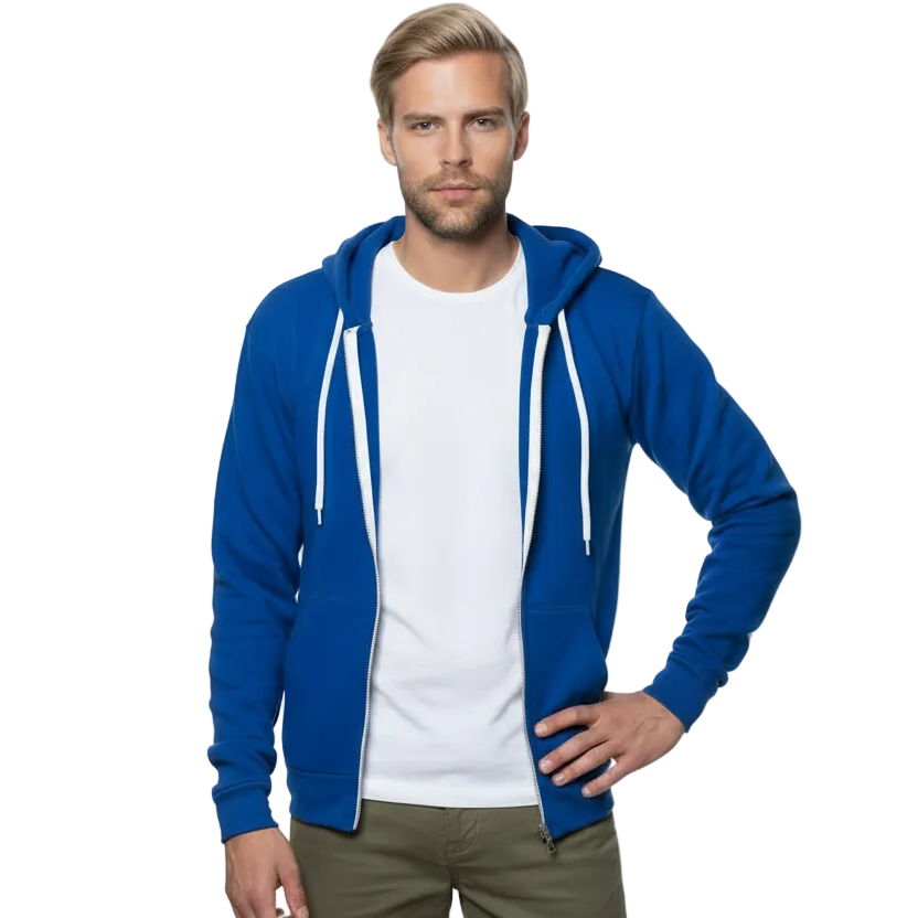 The "Starter" Full Zip 50/50 Hoodie in Cobalt Blue