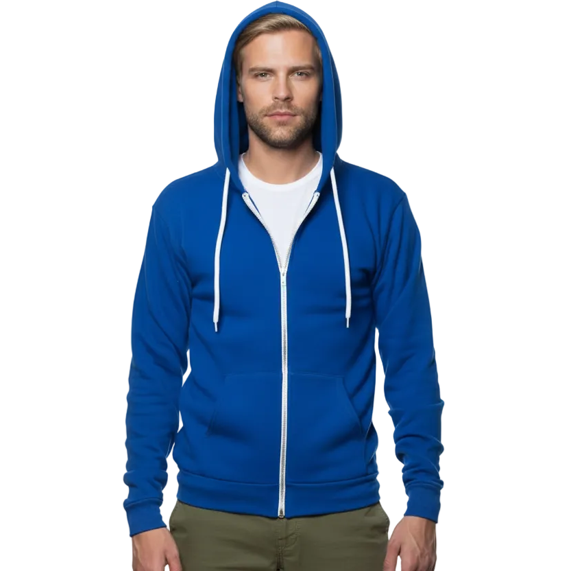 The "Starter" Full Zip 50/50 Hoodie in Cobalt Blue