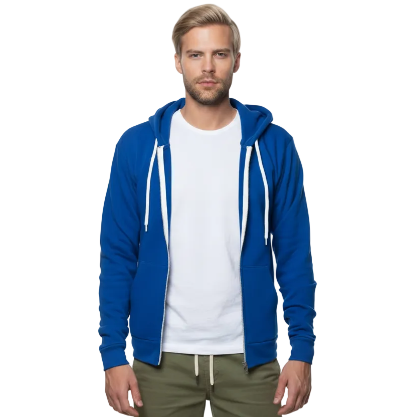 The "Starter" Full Zip 50/50 Hoodie in Cobalt Blue