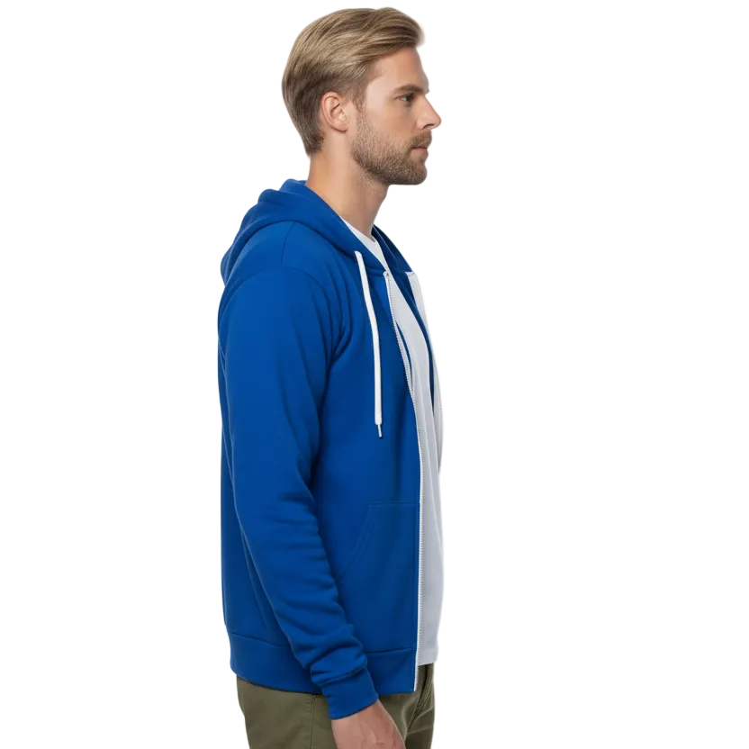 The "Starter" Full Zip 50/50 Hoodie in Cobalt Blue