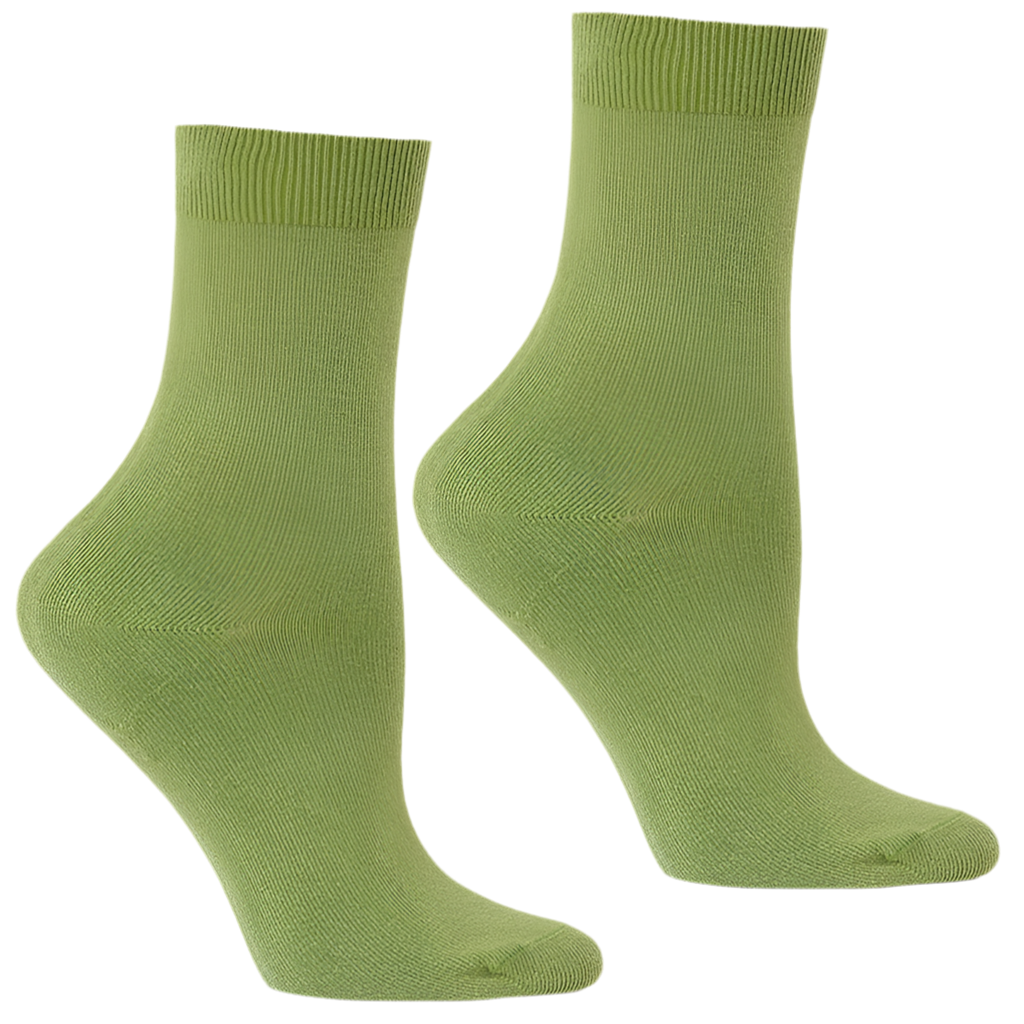 Fresh Green Cotton Short Calf-Sock