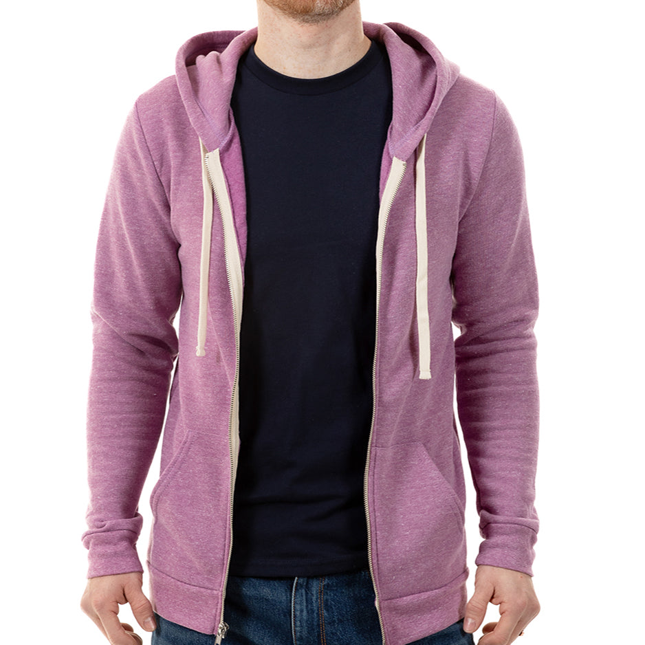 The "JUMPER": Lavender Marled Heather Full Zip Hoodie